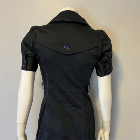 Club Monaco black double breasted Short sleeves  trench coat for spring size 4 - Picture 2 of 10